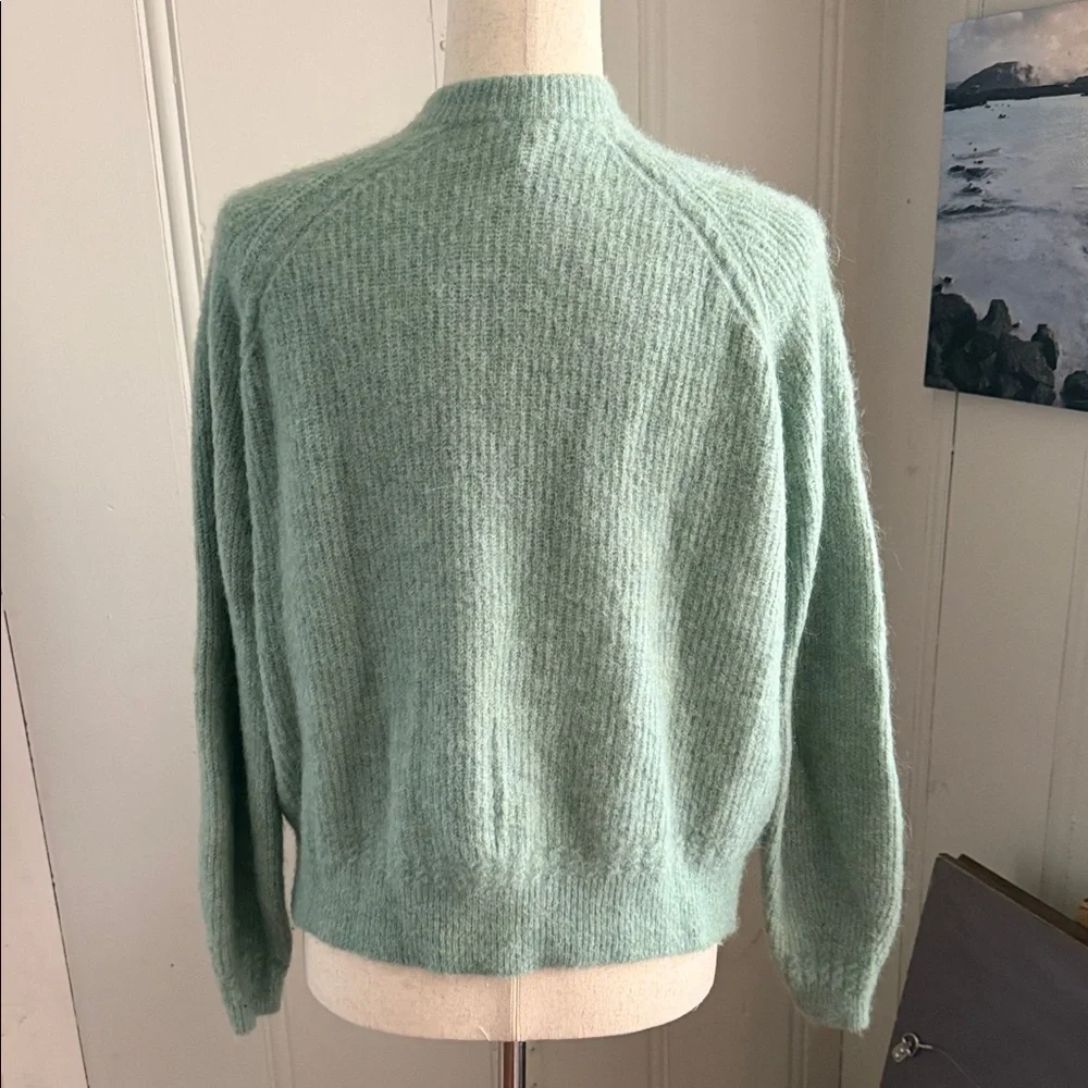 Sezane Mint Green Button-Up Wool Cardigan - Picture 3 of 5